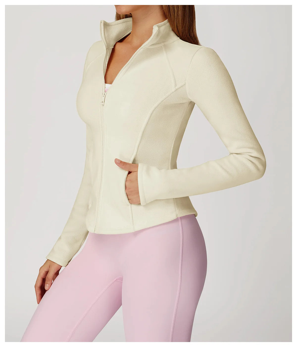 Winter Fleece Jacket for Women Yoga Long Sleeved Lamb Fleece Jacket Fleece Outdoor Top Thickened Warm Jacket for Women Top