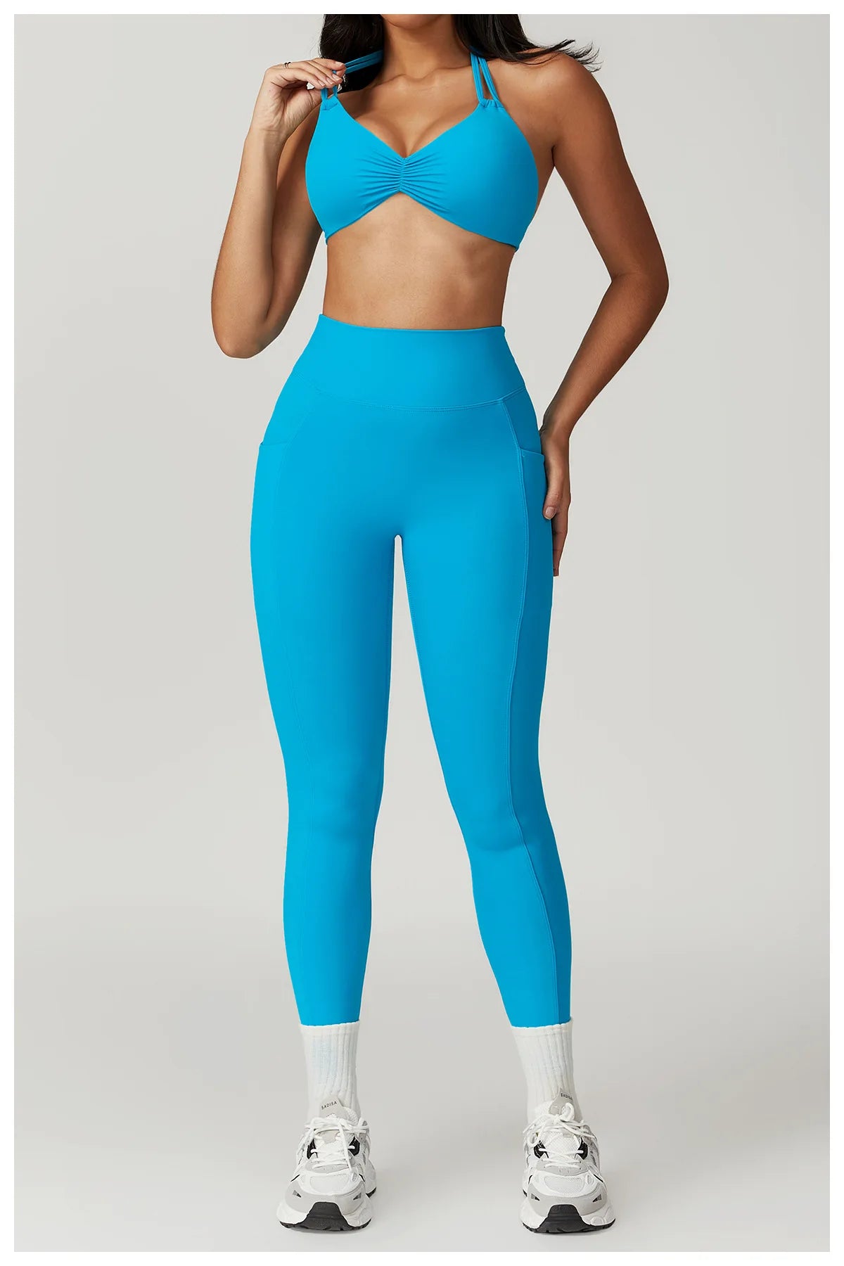 V-shaped Back Leggings Fitness Women Sport Leggings High Waist Elastic Solid Yoga Pants Gym Jogging Push Up Slim Pants Female