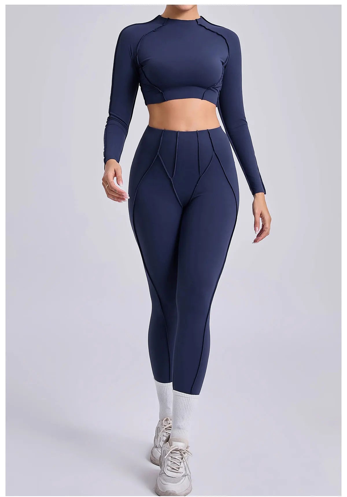 Yoga Set 2 Pieces Gym Clothes Sportswear Yoga Suits For Women Fitness Set Workout Tracksuits Sports Long Sleeved Gym Leggings