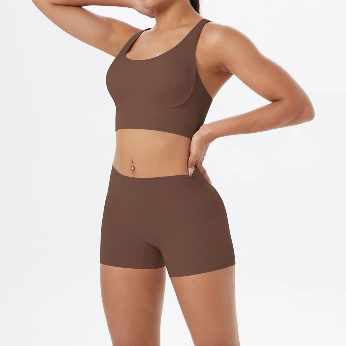 Yoga Sport Set Women Seamless Crop Top Bra Shorts Yoga Set Comfort Elastic Sportsuit Workout Outfit Fitness Gym Clothes
