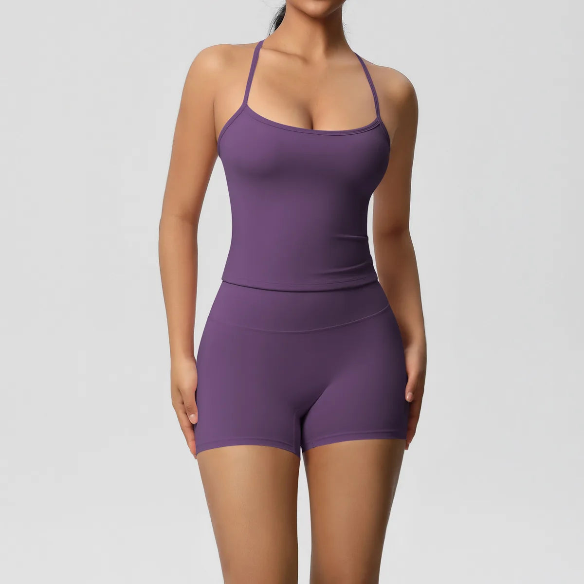 Yoga Sport Set Women Seamless Crop Top Bra Shorts Yoga Set Comfort Elastic Sportsuit Workout Outfit Fitness Gym Clothes