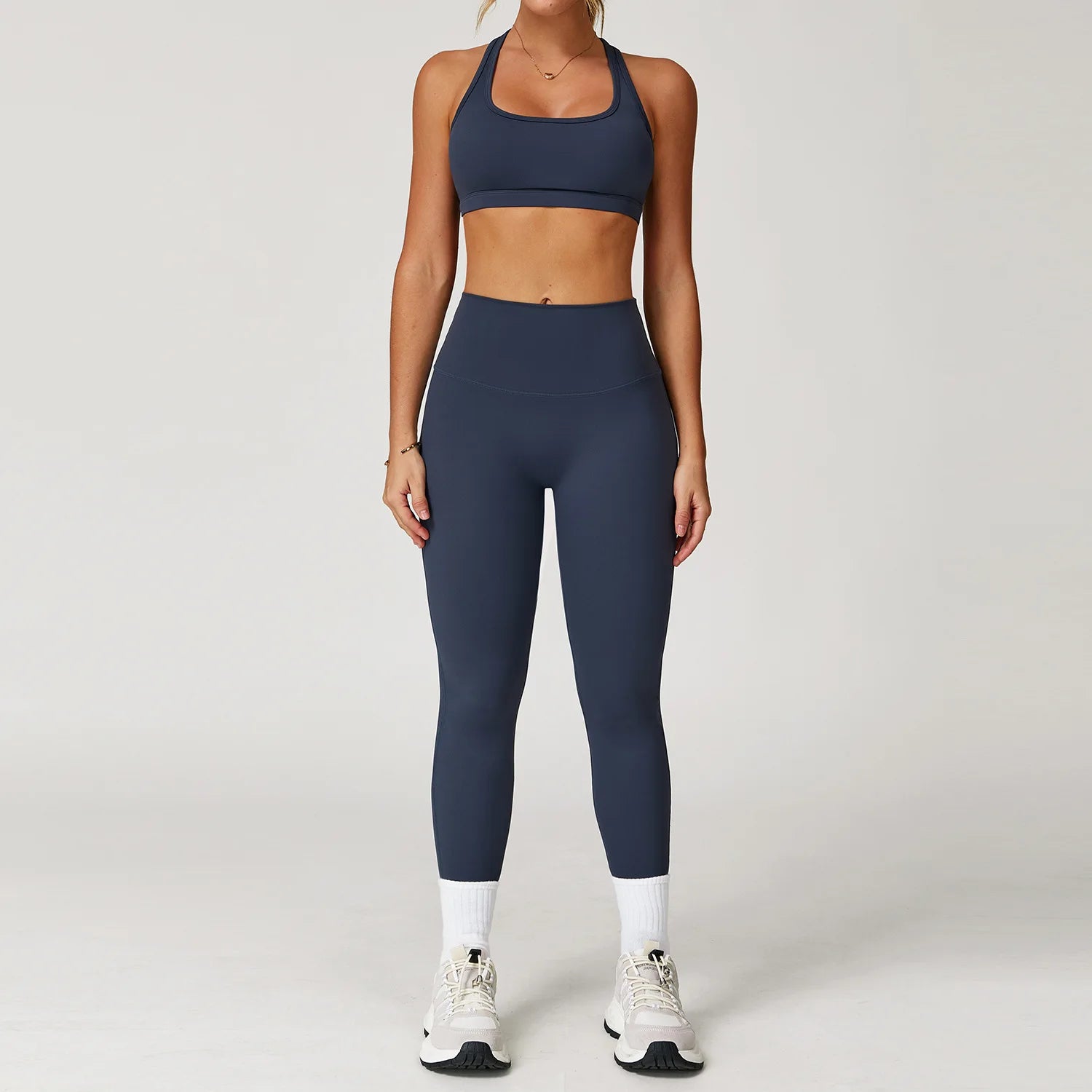 Yoga Set 2 Pieces Women Clothes Workout Outfits Fitness Sportswear Gym Tracksuit High Waist Leggings Sports Bra Athletic Wear