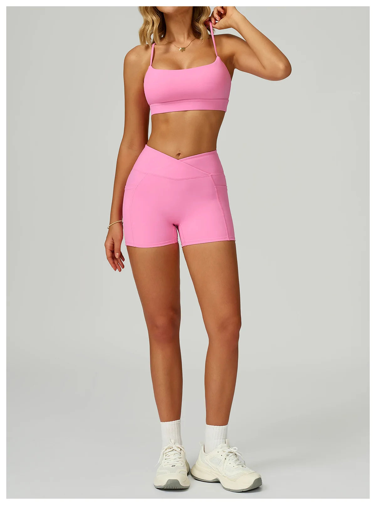 Cross Waist Head Yoga Shorts High Waist Workout Fitness Lift Butt Fitness Tights Gym Running Body Shaper Pants Casual Sportswear