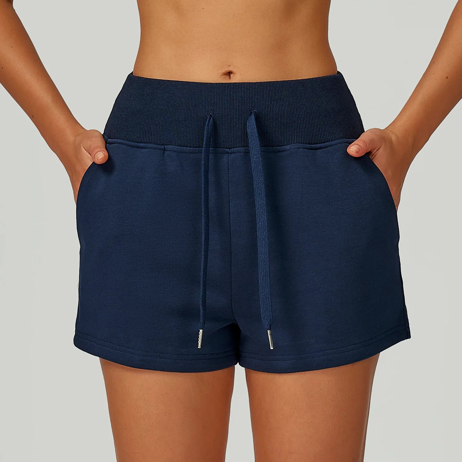 Winter High Waisted Sports Shorts Women's Pocket Drawstring Yoga Shorts Outdoor Sports Shorts Casual Versatile Running Shorts