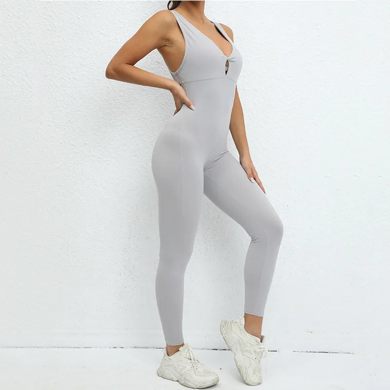 Backless Yoga Jumpsuits Sports Fitness One-Piece Yoga Sleeveless Workout Clothes Running Sportswear Tight Training Tracksuits