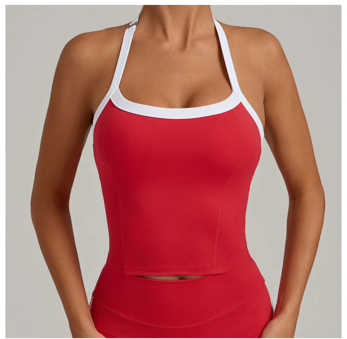 Women Sports Bra Hanging Neck Top Push Up Fitness Yoga Bra Color Blocked Underwear Gym Sport Tops Women Running Vest Bralette