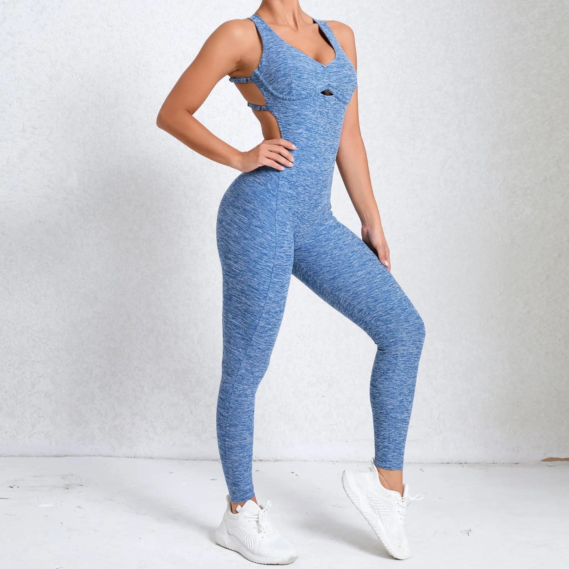 Yoga Set Jumpsuits Women Tracksuit Ribbed One Piece Fitness Rompers Sleeveless Backless Sportswear Gym Set Workout Clothes