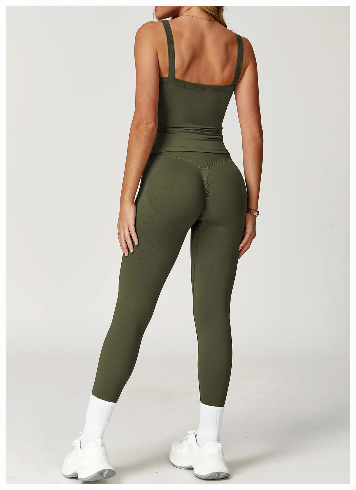 Women Tracksuit 2PCS Seamless Fitness Suit Yoga Sets Sportswear Workout Sports Bra High Waist Leggings Gym Clothing Sports Suits