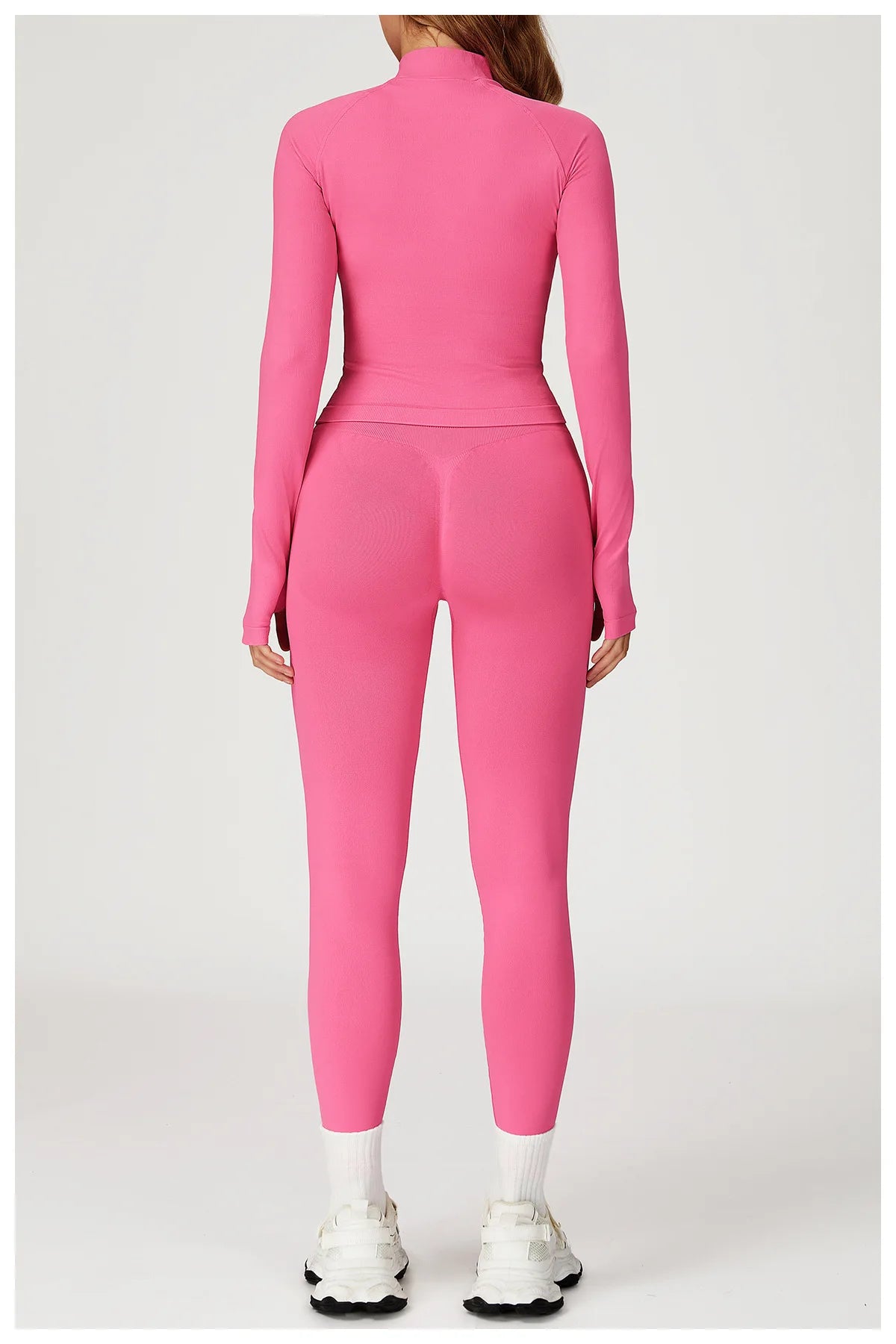 Seamless Zipper Jacket Women Crop Top Yoga T-shirts Solid Sports Top Long Sleeve Running Shirts Quick Dry Fitness Gym Sport Wear