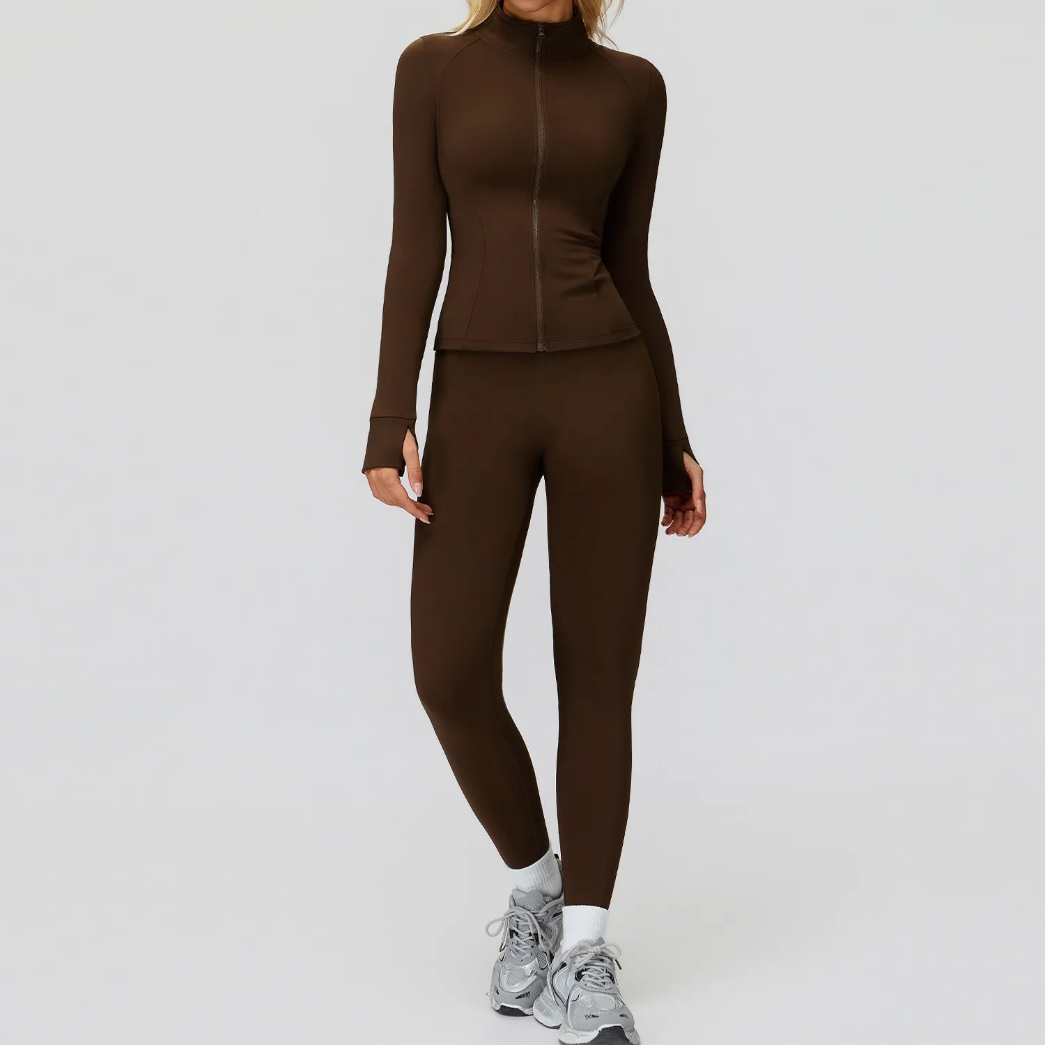 Yoga Set 2PCS Women Tracksuit Sportswear Workout Clothes Athletic Wear Gym Overalls Legging Fitness Top Long Sleeve Sports Suits