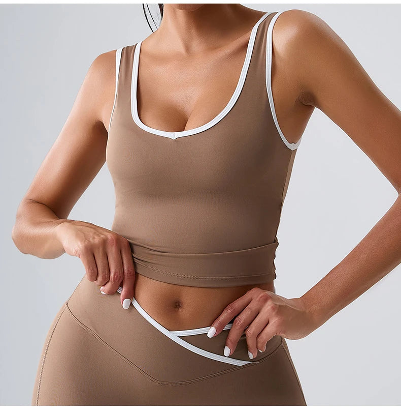 Workout Bra Fitness Yoga Bras Women Race Back Sports Bras Color Blocked Top Women Bra Sexy Breathable Underwear Women Gym Tops