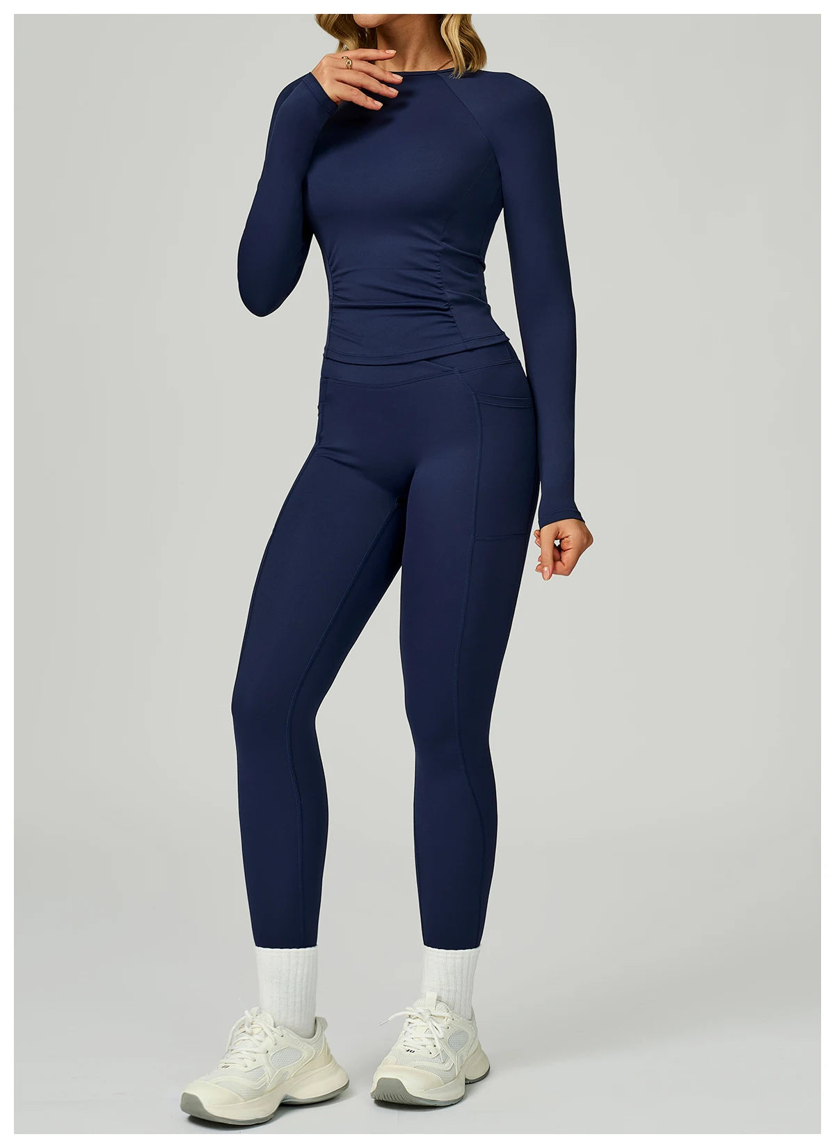 2 Pieces Yoga Suit Women Sports Set Quick-Drying Gym Set Women Tracksuit Running Workout Long Sleeve Sports Yoga Clothing
