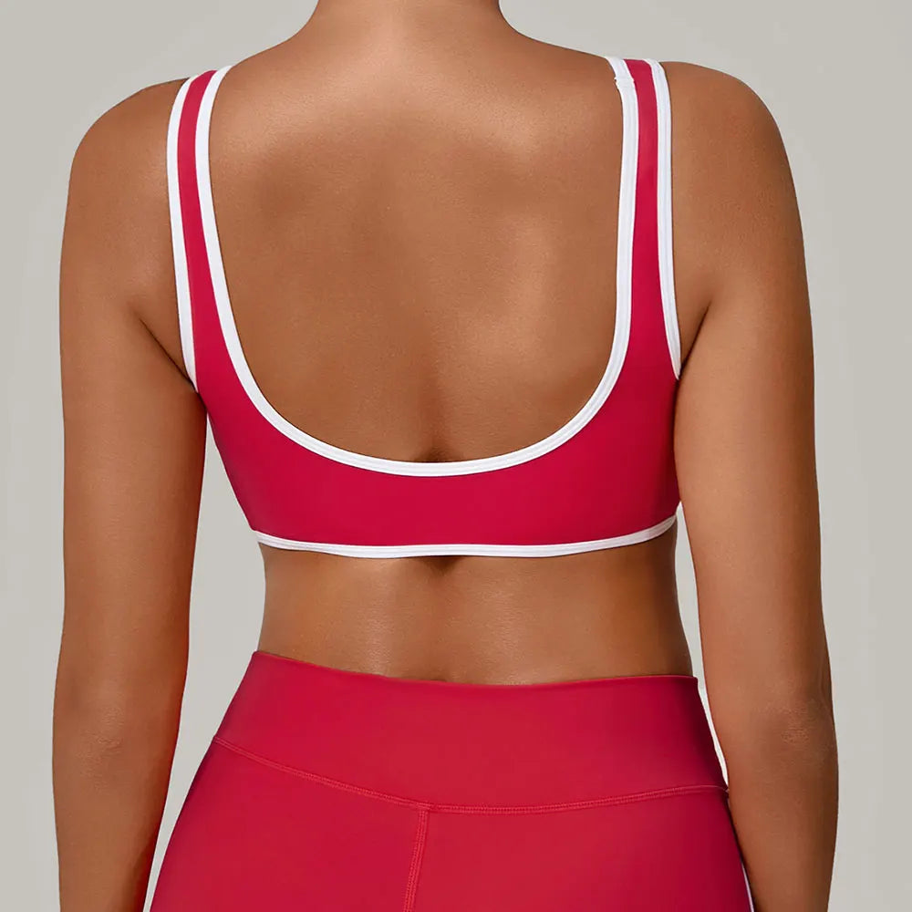 Patchwork Sports Underwear Anti-Sweat Fitness Top Women Yoga Bra Shockproof Crop Top Push Up Sport Bra Running Gym Workout Top