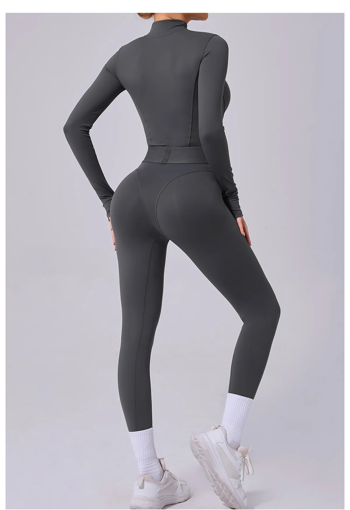 Women Tracksuit Yoga Set One-piece Suit Female Rompers Quick Dry Yoga Clothing Workout Bodysuits Sports Jumpsuit Long Sleeved