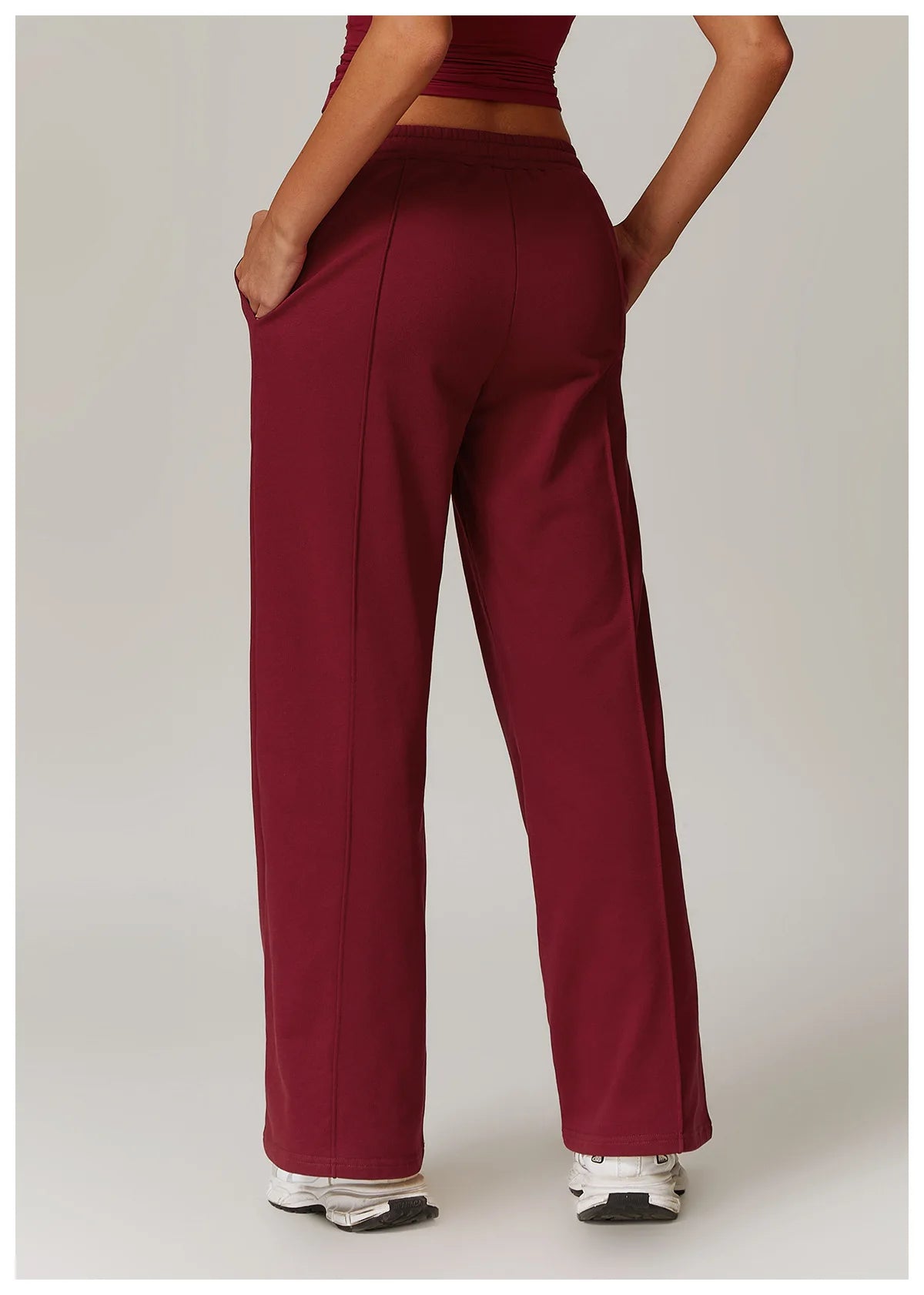 Winter High Waist Loose Fit Sports Sweatpants for Women Pocket Straight Leg Casual Pants Fitness Running Sports Pants for Women