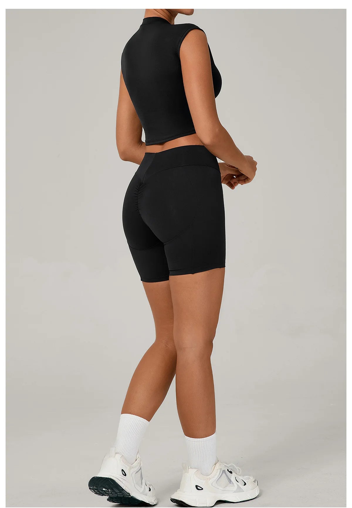 Yoga Sets Workout Sets Women Tracksuit 2 Pieces Gym Suits Yoga Short Sleeves High Waist Shorts Outfits Running Fitness Clothes