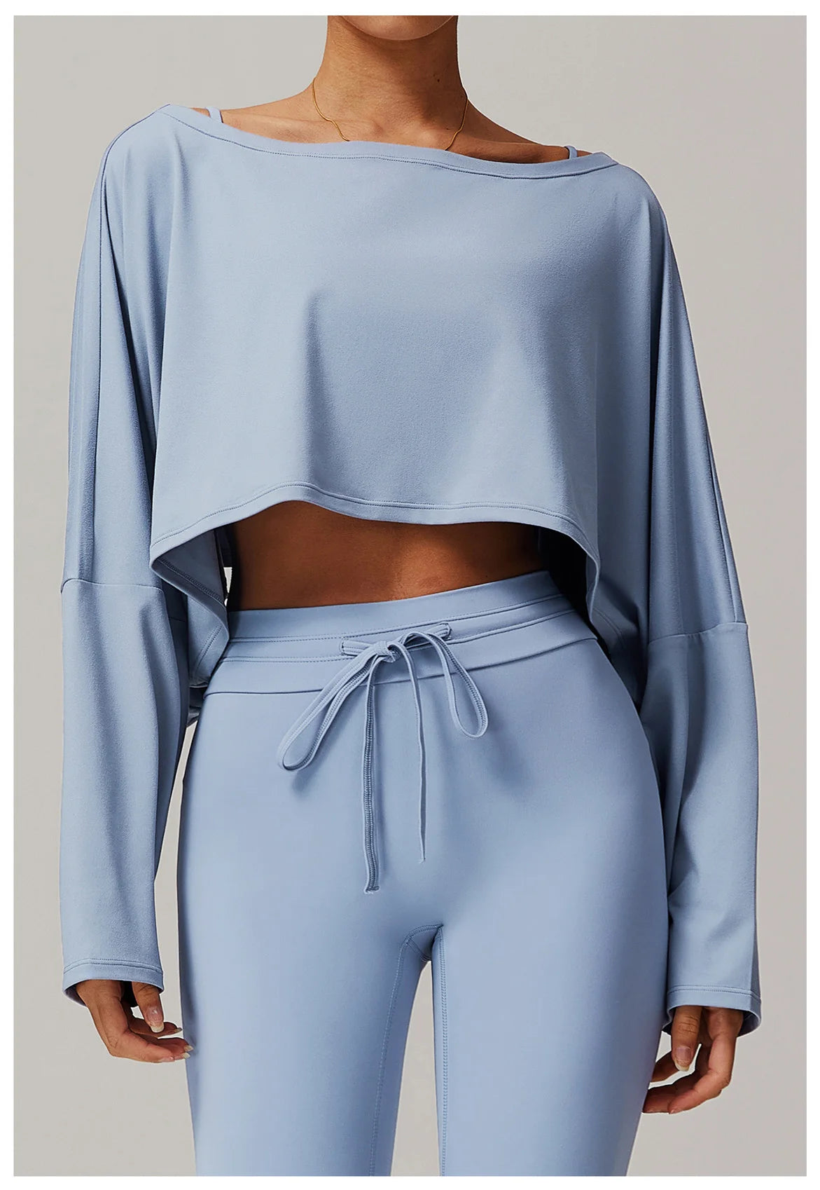 Running Fitness Sports Long Sleeved Top Women's One Shoulder Batwing Sleeve Loose Breathable Casual Long Sleeved Sexy Yoga Top