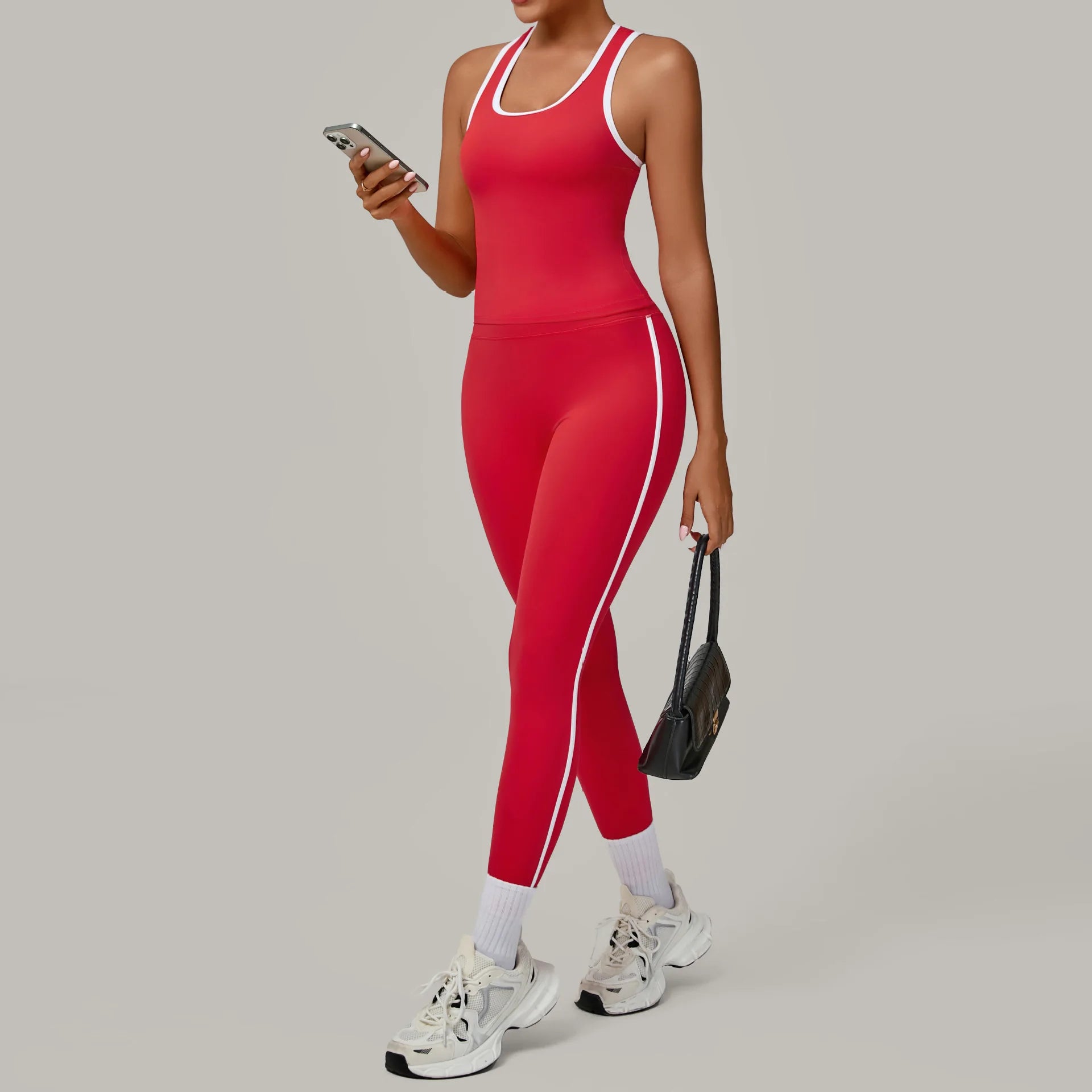 Sportswear 2PCS Women's Tracksuit Yoga Clothes Fitness Set Breathable Activewear Sexy Sports Bra Top High-Waisted Leggings Set