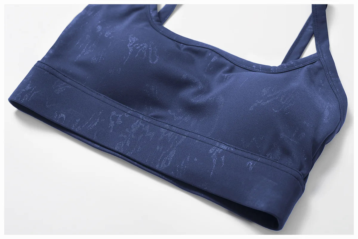 Women Tops Breathable Sports Bra Absorb Sweat Shockproof Padded Gym Running Fitness Printed Yoga Sports Bras Running Underwear