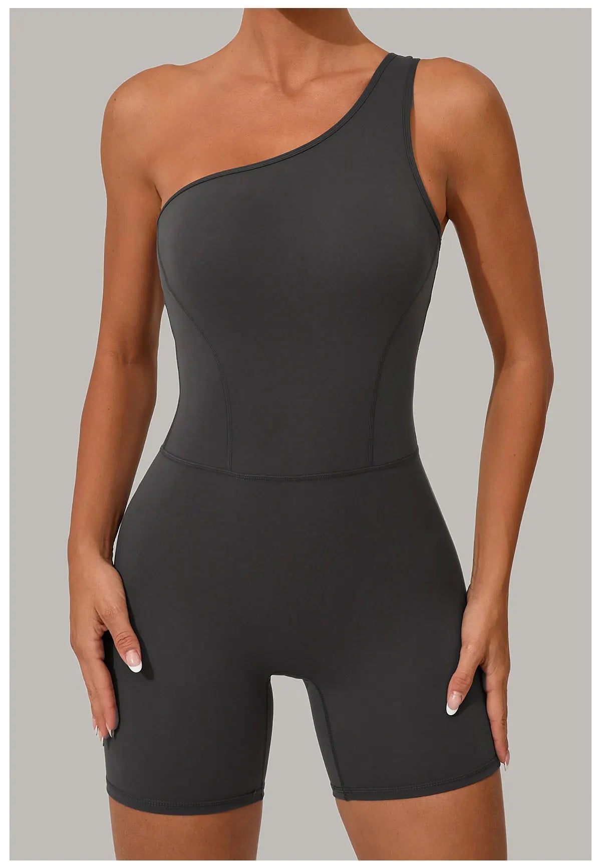 One Shoulder Jumpsuit Women's Fitness Suit Short Sets Sports Overalls for Woman Tracksuit Yoga Clothing Gym Workout Sportswear