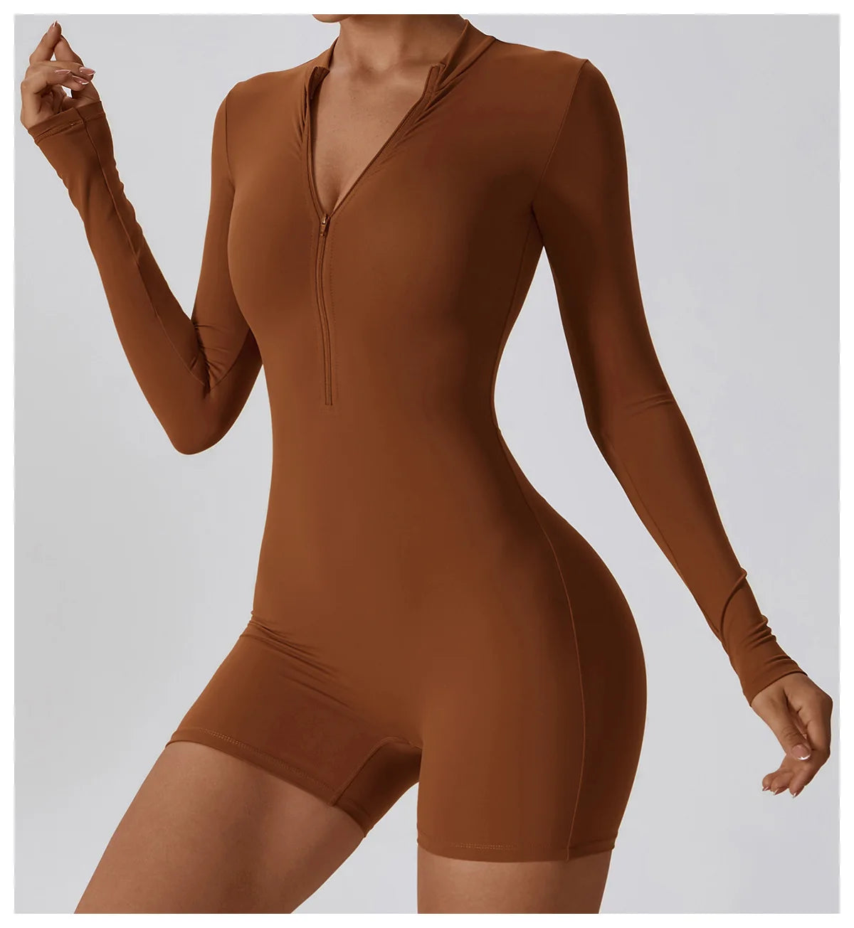 Zipper Long Sleeve Jumpsuits Women's Workout Tracksuit Sportswear Yoga Set Dance Fitness Bodysuit Sexy Gym Clothes Yoga Suit