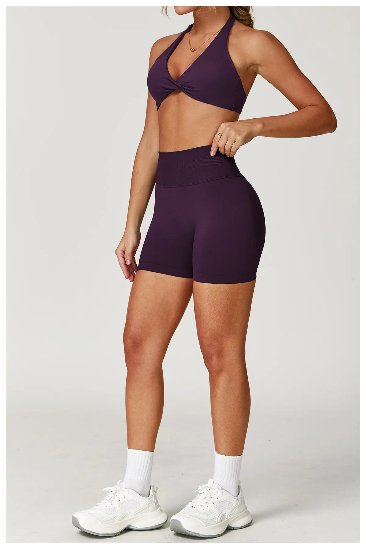 2PCS Yoga Suit Sports Set Women Gym Set Women Tracksuit Running Workout Long Sleeve Sports Shirt Yoga Clothing Seamless Leggings
