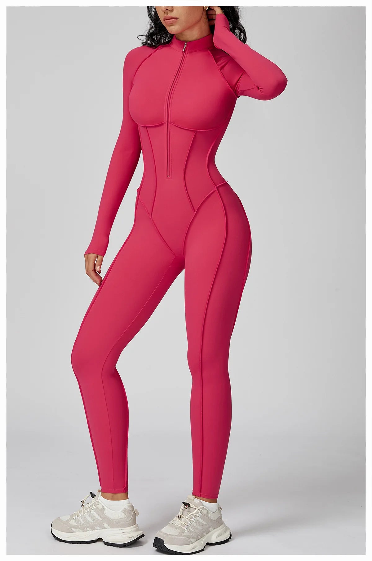 Women Sport Bodysuit Fitness Yoga Zipper Jumpsuit High Elasticity Outdoors Gym Tracksuits Workout Sports Sexy Jumpsuit Sportwear