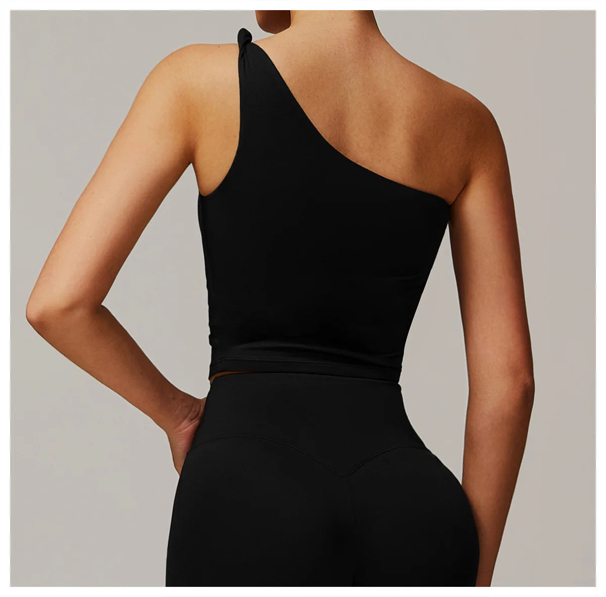 Single Shoulder Tank Top Women Gym Women Sports Underwear Push Up Crop Top Fitness Bra Breathable Running Athletic Sportswear