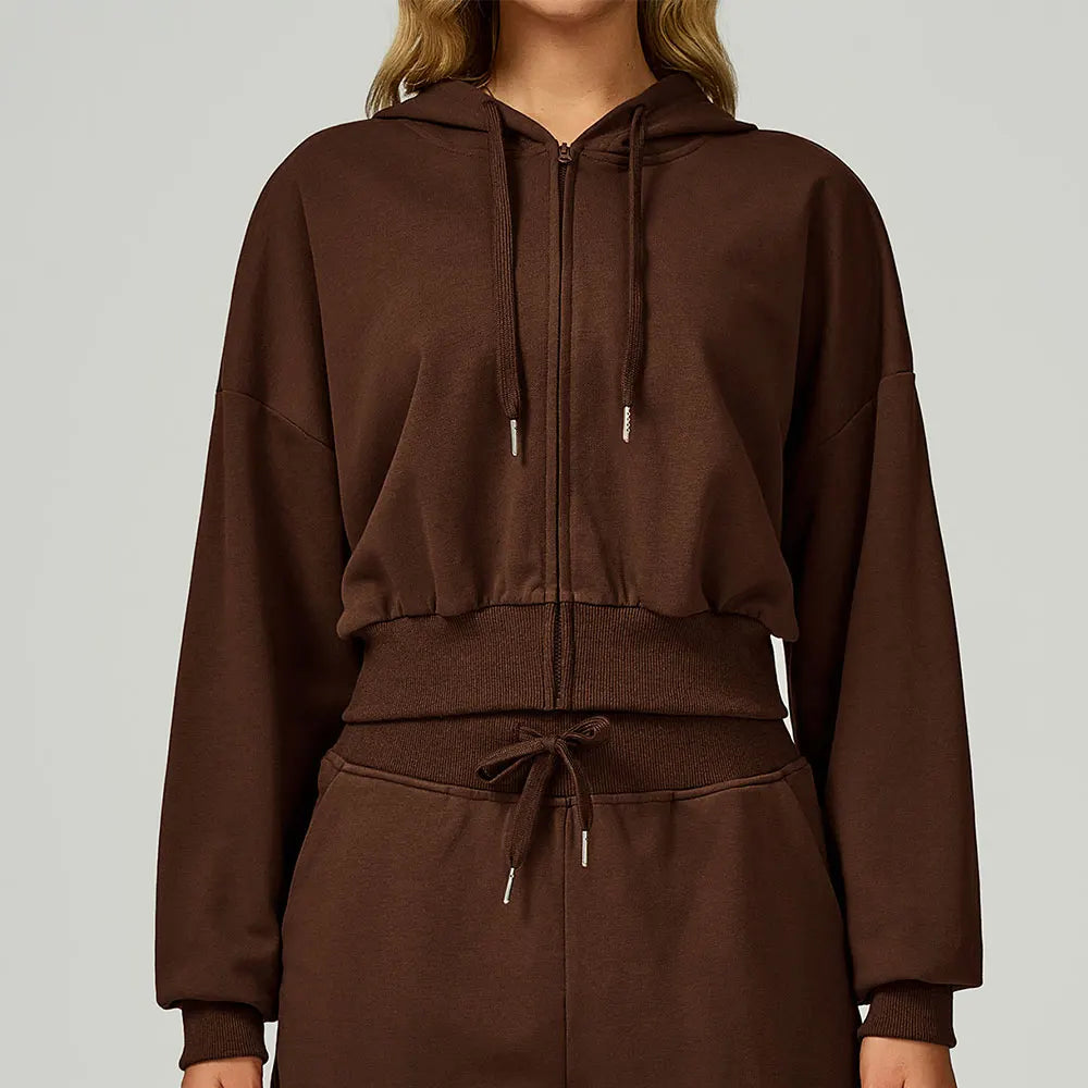 Winter Zipper Sports Hoodie for Women Hooded Long Sleeved Casual Loose and Versatile Hoodie Women Running and Fitness Sportswear