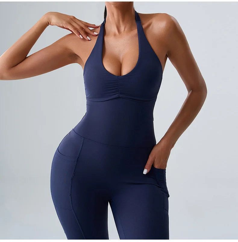 Workout Jumpsuit Sports Overalls Women Rompers Gym Clothing Running Tracksuit Fitness Gym Clothes Push Up Sportswear Yoga Set