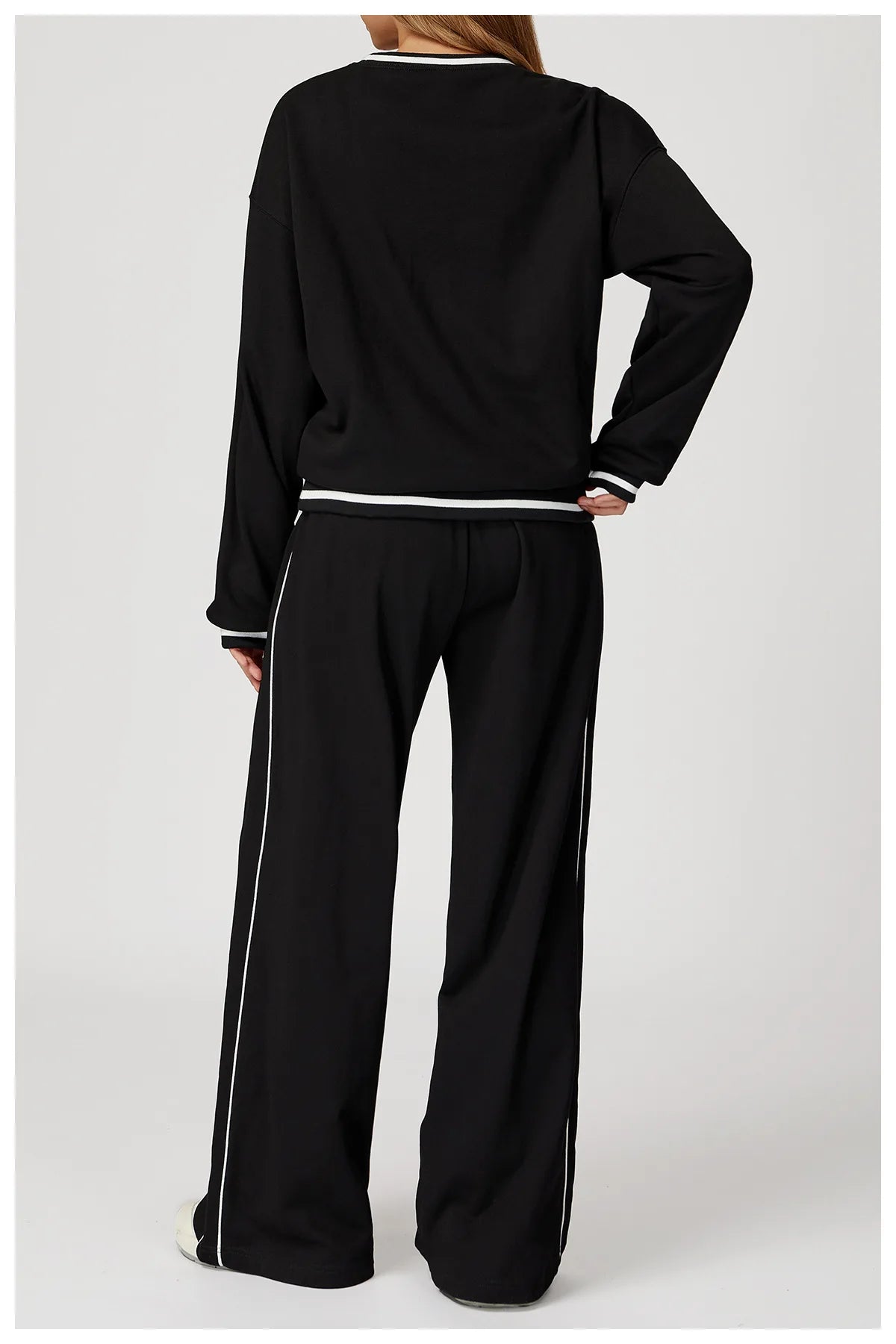 Color Blocking Sports Sweatpants Women Yoga Pants Loose High Waisted Straight Leg Sweatpants With Pockets Outdoor Fitness Pants