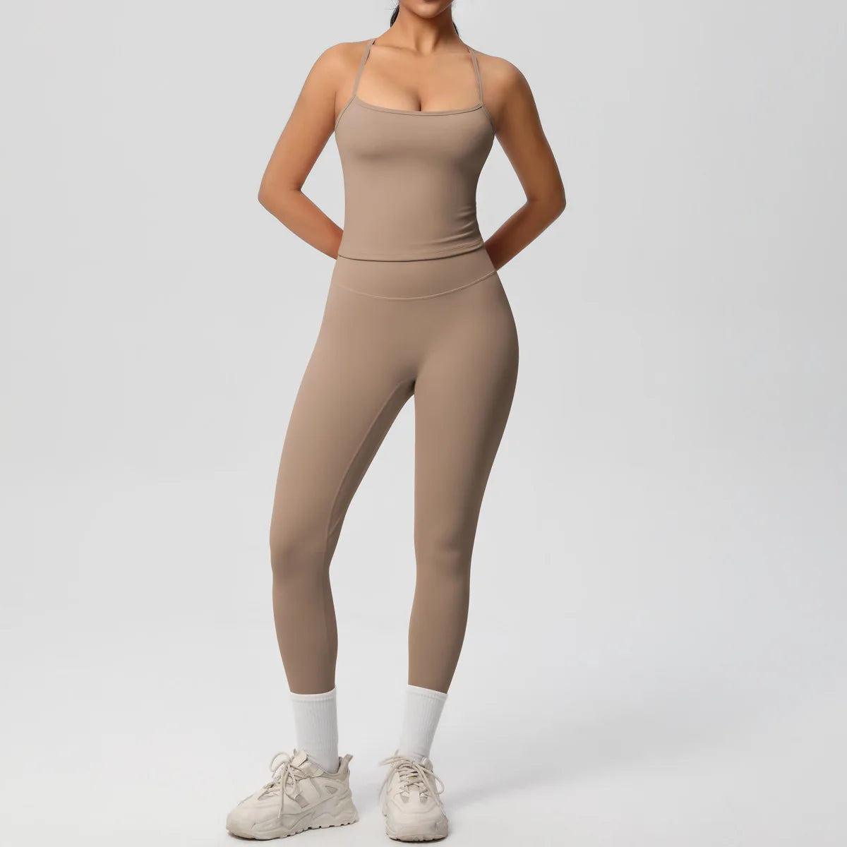 Yoga Outfits Women Tracksuit Fitness Suit Training Sleeveless Sport Gym Set Workout Overalls Sports Underwear Sportswear