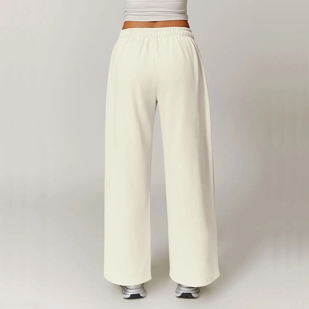 Winter Plush Loose Sports Sweatpants for Women Straight Leg Pants Warm Casual Pants Running Sports Pants for Women