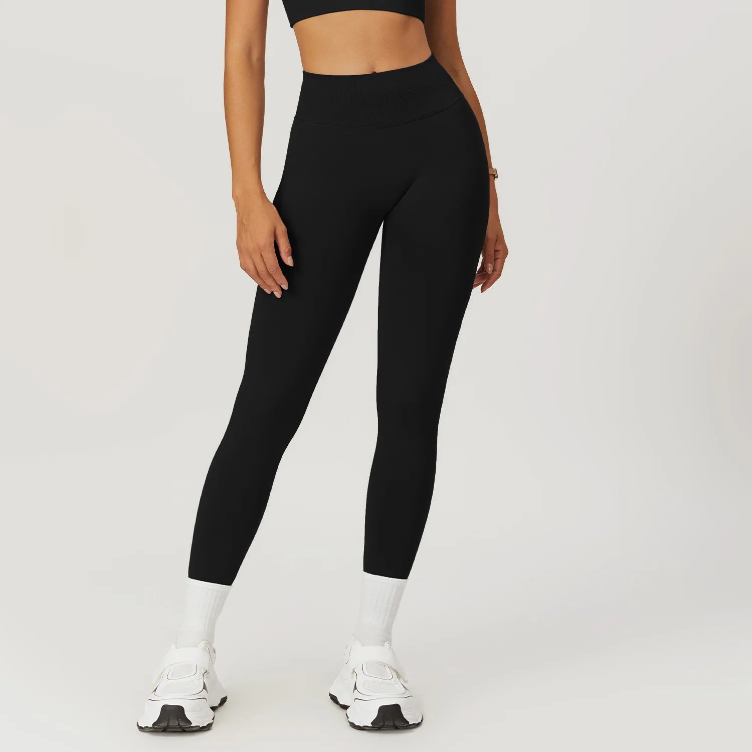 Seamless Fitness Leggings Women Sport High Waist Elastic Ribbed Yoga Leggings Gym Jogging Quick Dry Push Up Slim Pants Female