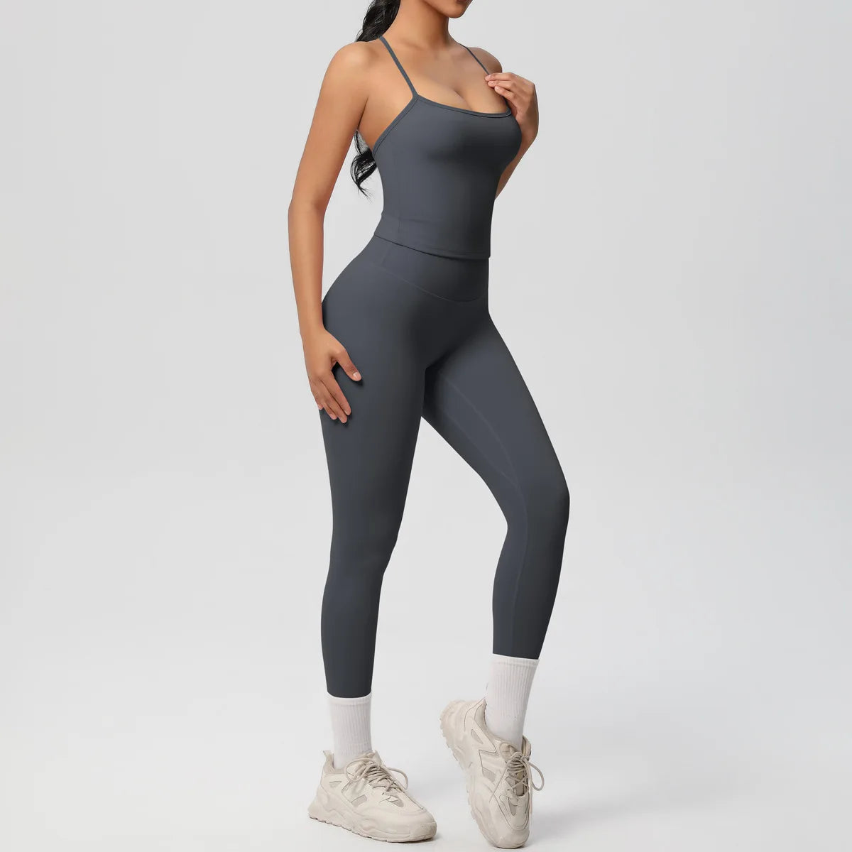 Yoga Outfits Women Tracksuit Fitness Suit Training Sleeveless Sport Gym Set Workout Overalls Sports Underwear Sportswear
