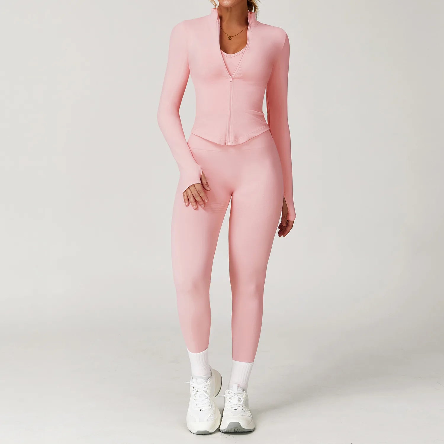 2PCS Seamless Women Tracksuit Yoga Set Workout Outfit Sportswear Gym Clothing Fitness Long Sleeve High Waist Legging Sports Suit