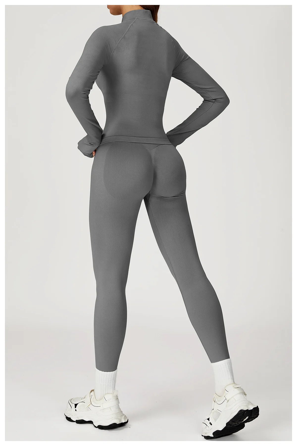 Seamless Zipper Jacket Women Crop Top Yoga T-shirts Solid Sports Top Long Sleeve Running Shirts Quick Dry Fitness Gym Sport Wear