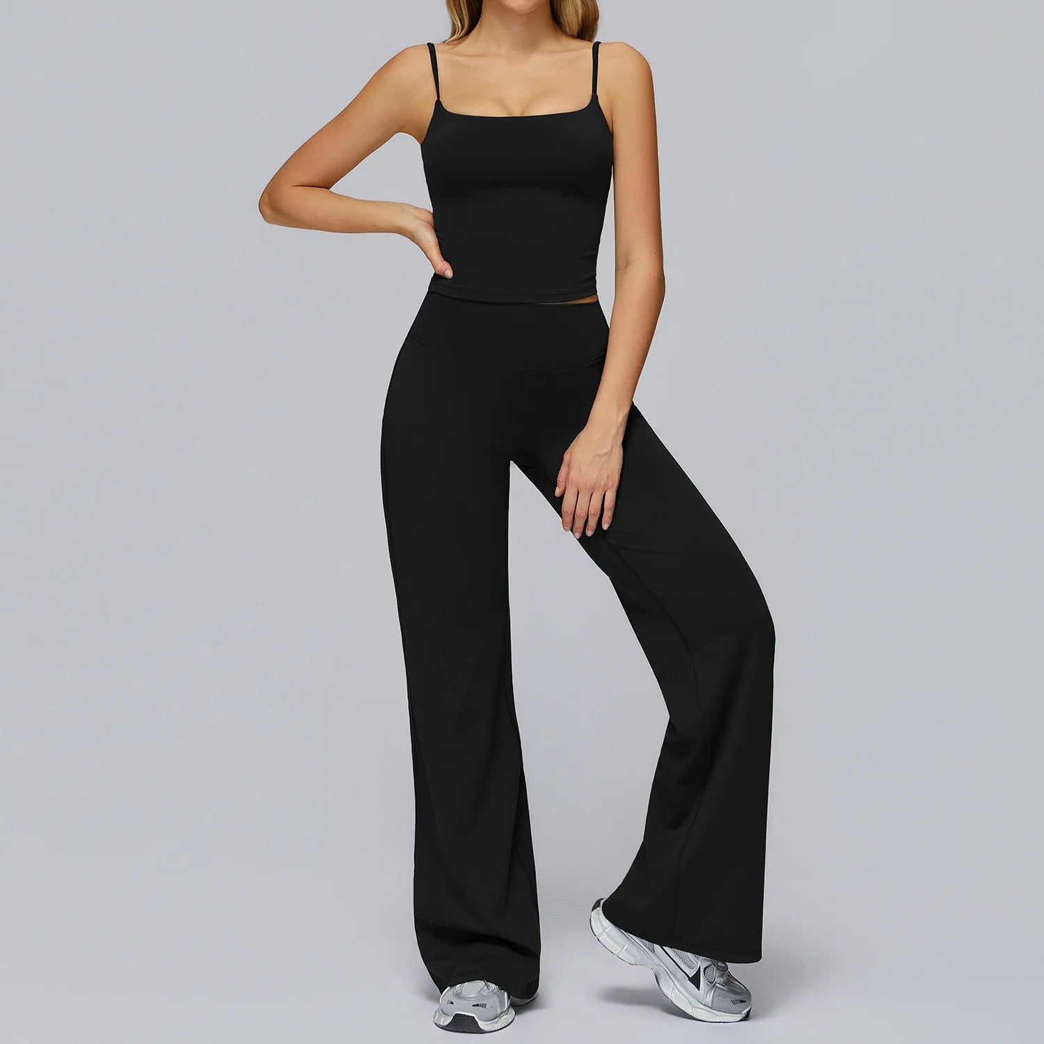 Yoga Set 2PCS Women Sportswear Workout Clothes Seamless Athletic Wear Gym Legging Fitness Bra Crop Top Long Sleeve Sports Suits