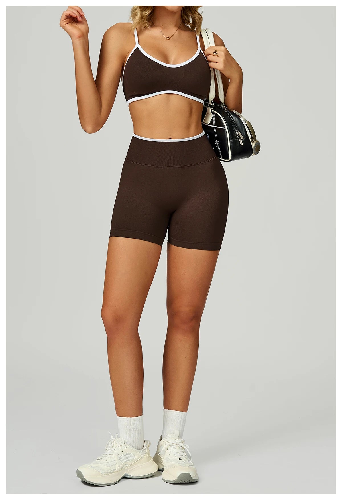 Women Seamless Halter Sports Bra High Support Push-up Open Back activewear Gym Tank Top Fitness Underwear Yoga Workout Brassiere