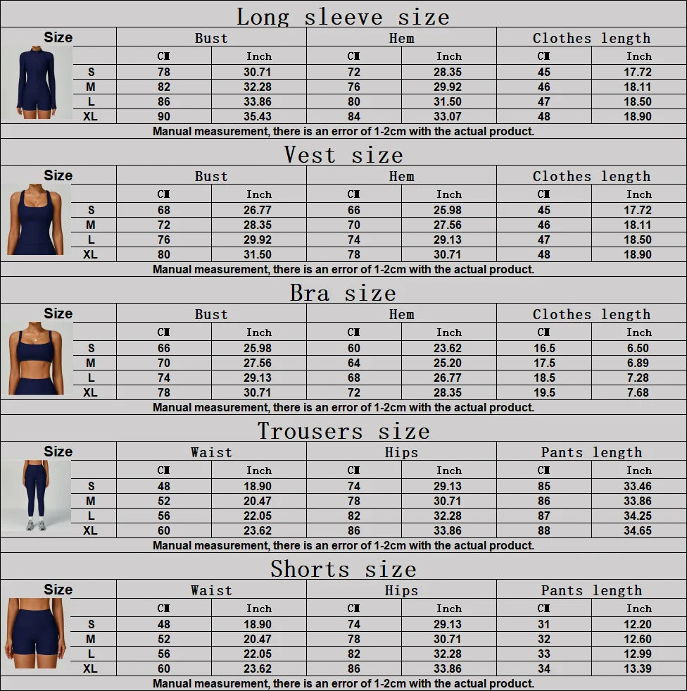 Women Tracksuit 2PCS Yoga Suit Sports Set Quick-Drying Gym Set Running Workout Zipper Long Sleeve Sports Shorts Yoga Clothing