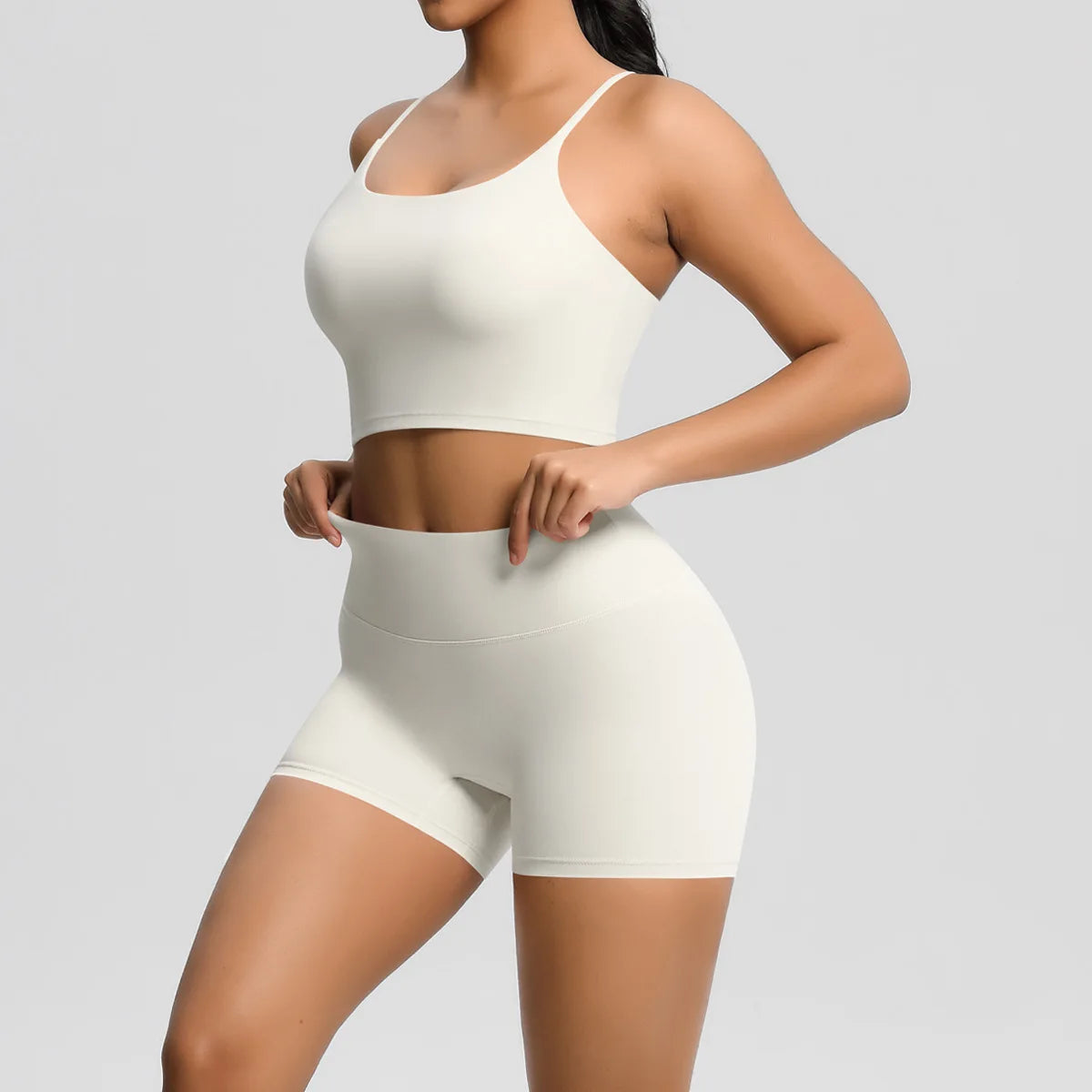 Yoga Sport Set Women Seamless Crop Top Bra Shorts Yoga Set Comfort Elastic Sportsuit Workout Outfit Fitness Gym Clothes