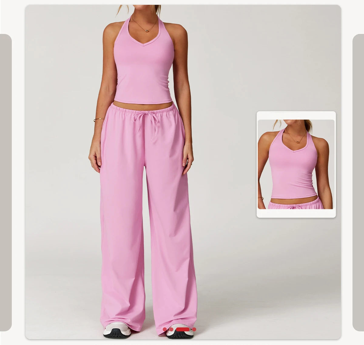 High Waist Yoga Pants Women's Hanging Wide Leg Loose Casual Pants Women's Sports Pants Fitness Running Elastic Drawstring Pants