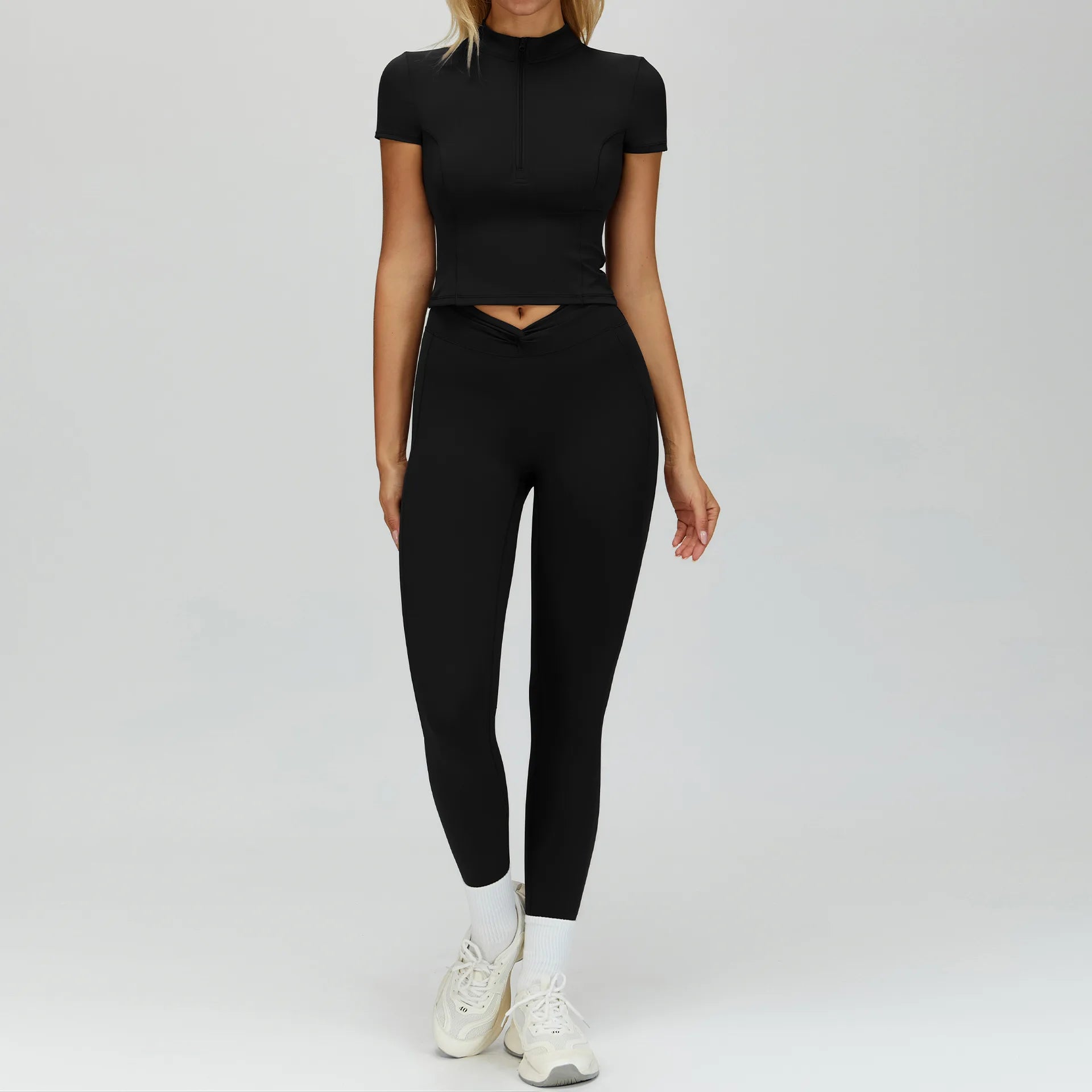 2PCS Yoga Clothes Women's Tracksuit Athletic Wear Fitness Suit Gym Outfits T-shirt Workout Sets Push Up Sports Bra Leggings Suit