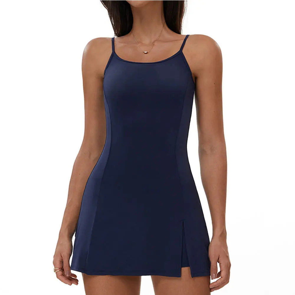 Women's Yoga Rompers Backless One Piece Tummy Control Dress Jumpsuit Padded Sports Bra Romper Fashion Fitness Sportwear Bodysuit