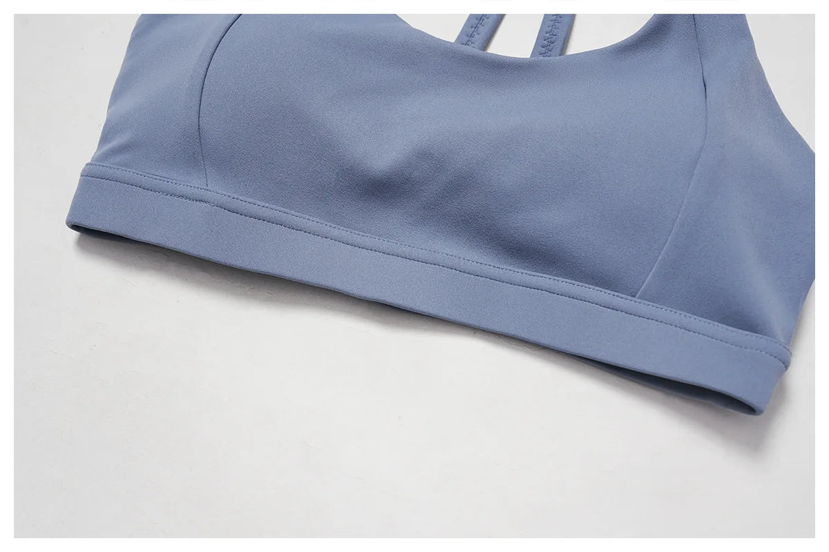 Women Tops Back Cross Strap Tank Top Push Up Underwear Running Sports Bra Breathable Soft Fitness Beauty Solid Color Yoga Bra