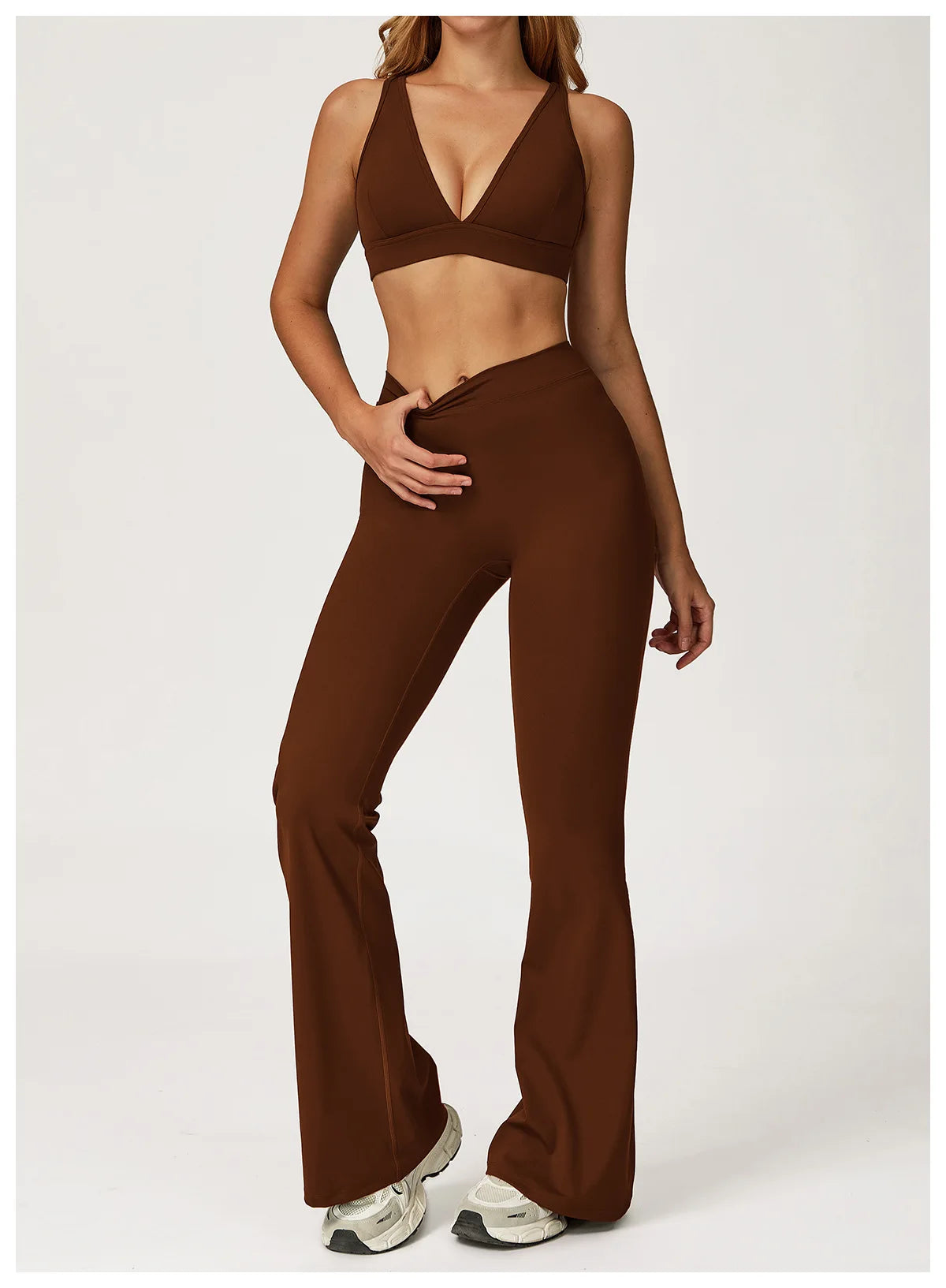 High Waist Flared Leggings Women Gym Fitness Yoga Pants Workout Runing Sport Leggings Women's Control Tummy Yoga Wide Leg Pants