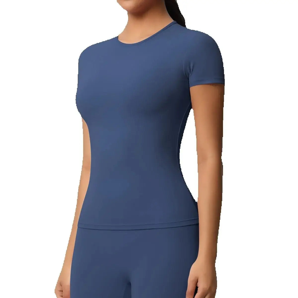 New Women Running Sports T Shirt Summer Short Sleeve Round Neck Breathable Stretchy Gym Yoga Slim Fitness Active Top Tee