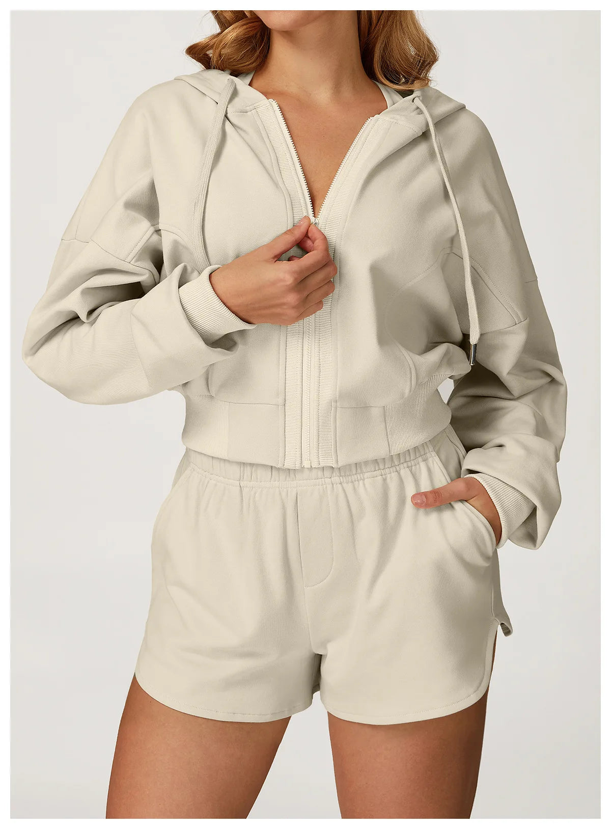 Winter 2-piece Casual Sports Hoodie Set Women's Long Sleeved Loose Yoga Set High Waisted Sweatpants Running and Fitness Set