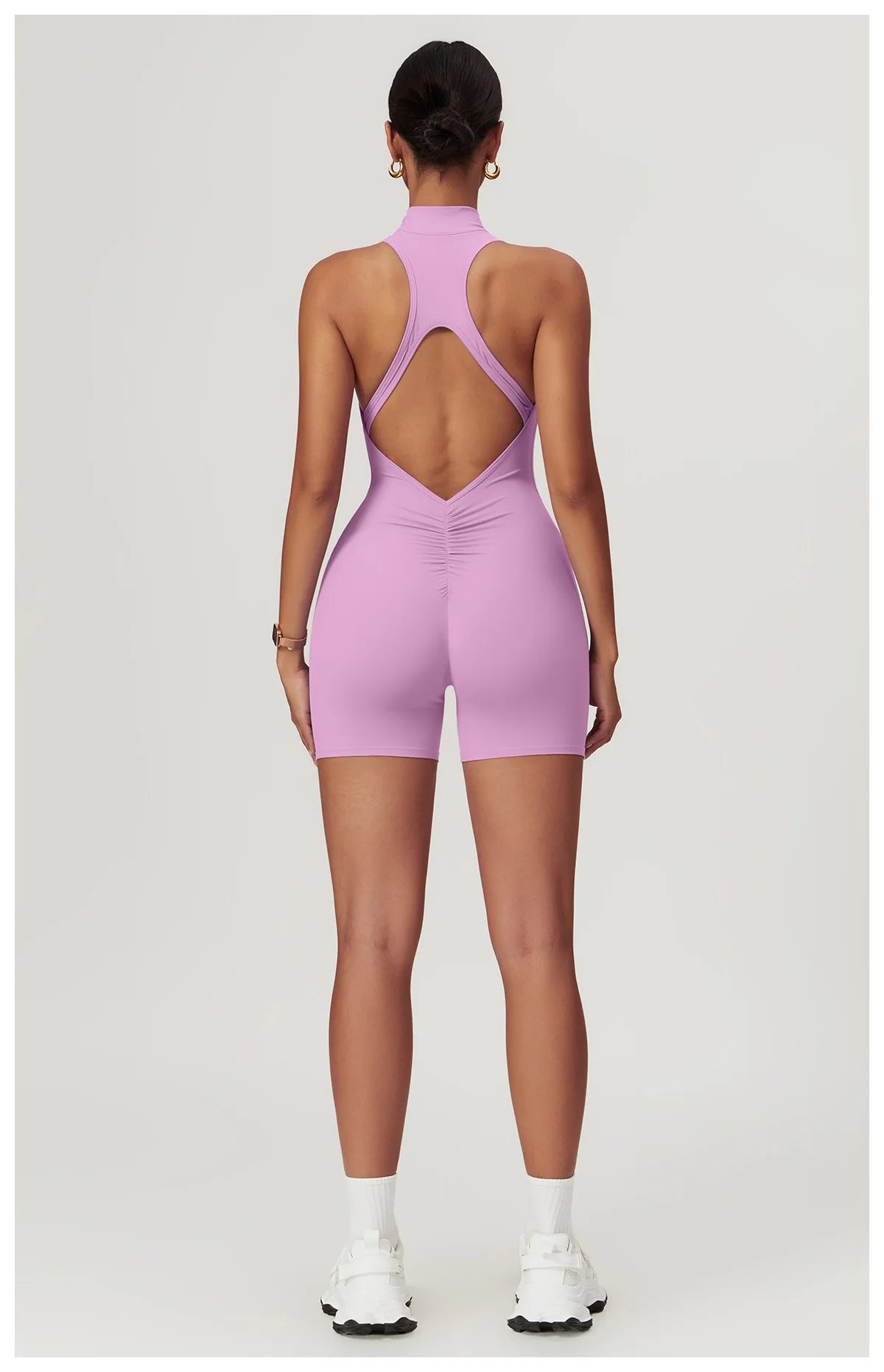 Scrunch Sports Overalls Gym Jumpsuit Women's Fitness Suit Short Sets for Woman Tracksuit Yoga Clothing Zipper Workout Sportswear