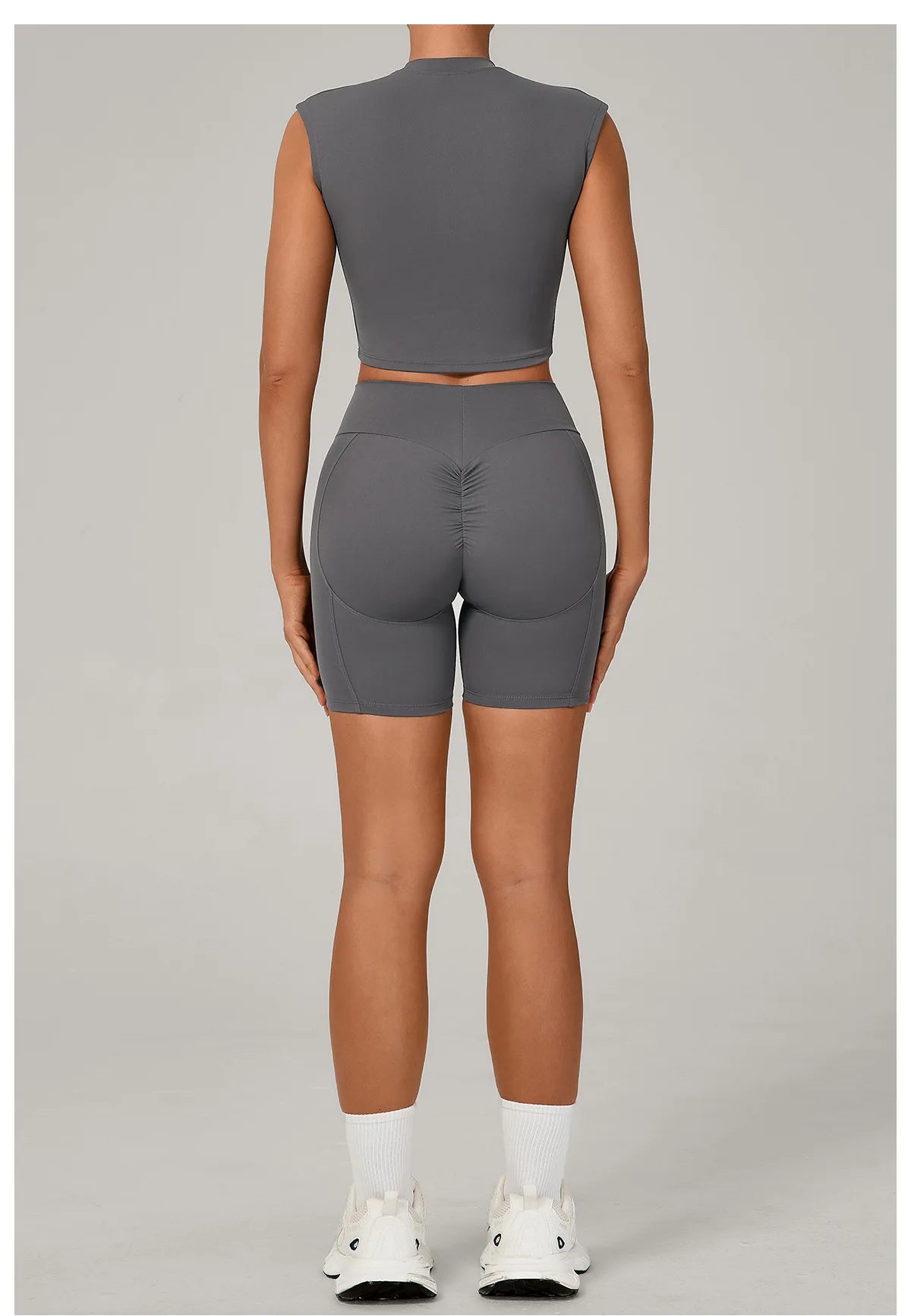 Yoga Sets Workout Sets Women Tracksuit 2 Pieces Gym Suits Yoga Short Sleeves High Waist Shorts Outfits Running Fitness Clothes